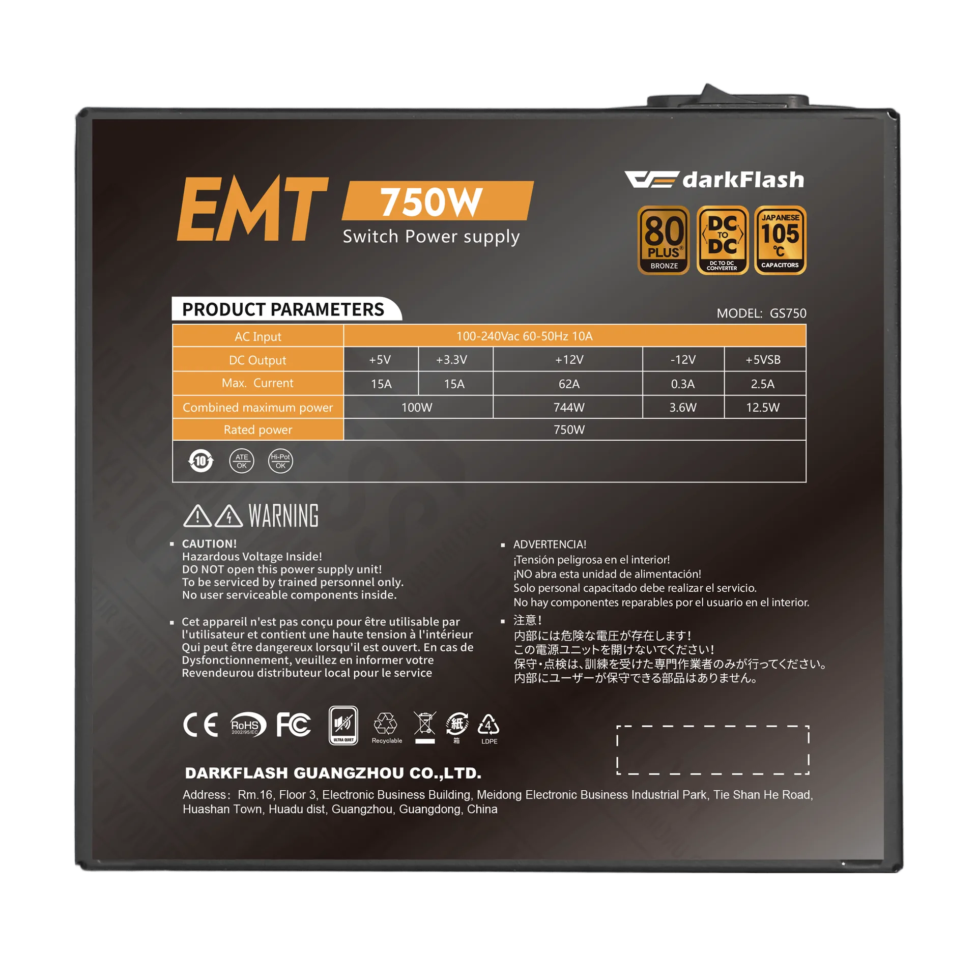 Nguồn darkFlash EMT 750W 80 Plus Bronze Non- modular ATX - Ảnh 5