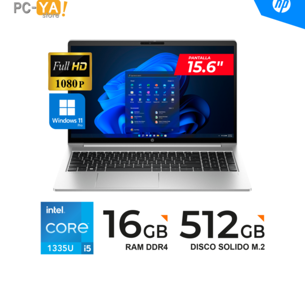 LAPTOP HP PROBOOK 450 G10 Intel Core™ i5-1335U 16GB 512GB SSD 15.6″ FHD ...