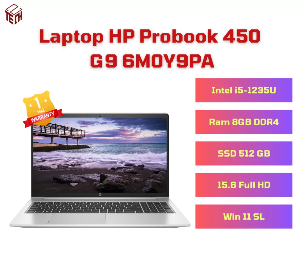 Laptop HP Probook 450 G9 6M0Y9PA i5-1235U | 8GB DDR4 | 512GB SSD | 15.6 ...