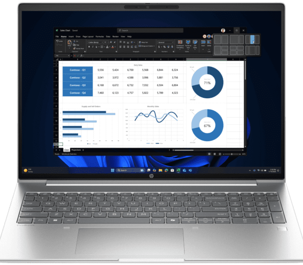 HP ProBook 4 G1i 16 inch Laptop AI PC, Silver - 16-inch (BP9D1PT ...