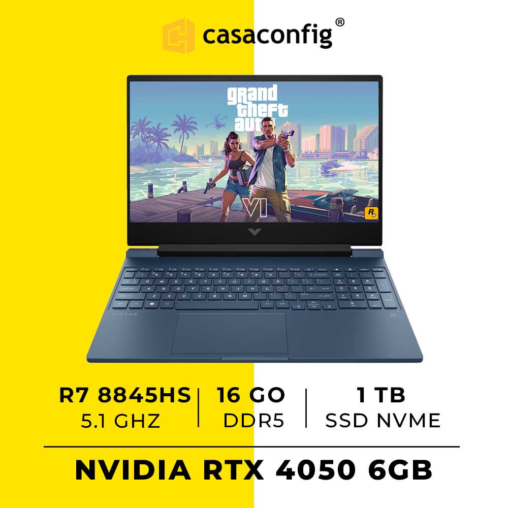 HP Victus 15 | R7 8845HS | 16GO DDR5 1TB SSD | RTX 4050 6GB - CasaConfig
