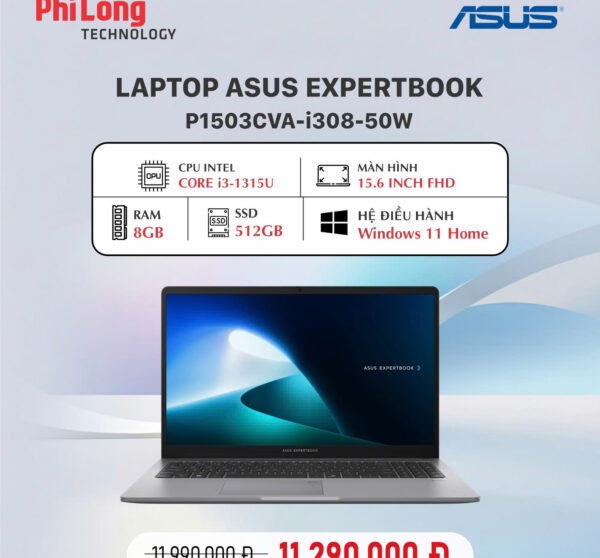 Laptop ASUS ExpertBook P1503CVA-i308-50W (Intel Core i3-1315U, RAM 8GB ...