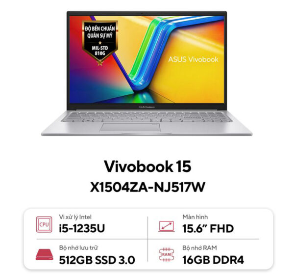 Laptop Asus Vivobook 15 X1504ZA-NJ517W (Intel Core i5-1235U | 16GB RAM ...