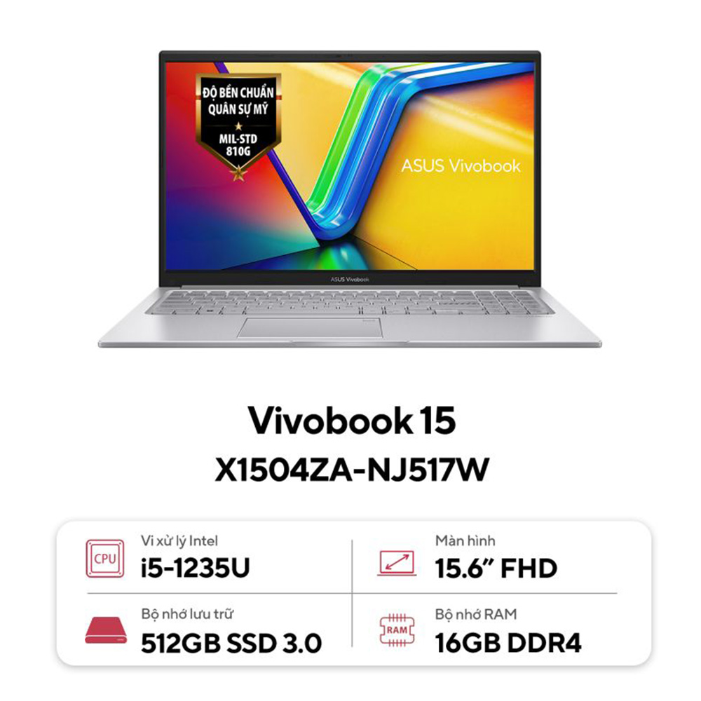 Laptop Asus Vivobook 15 X1504ZA-NJ517W (Intel Core i5-1235U | 16GB RAM ...