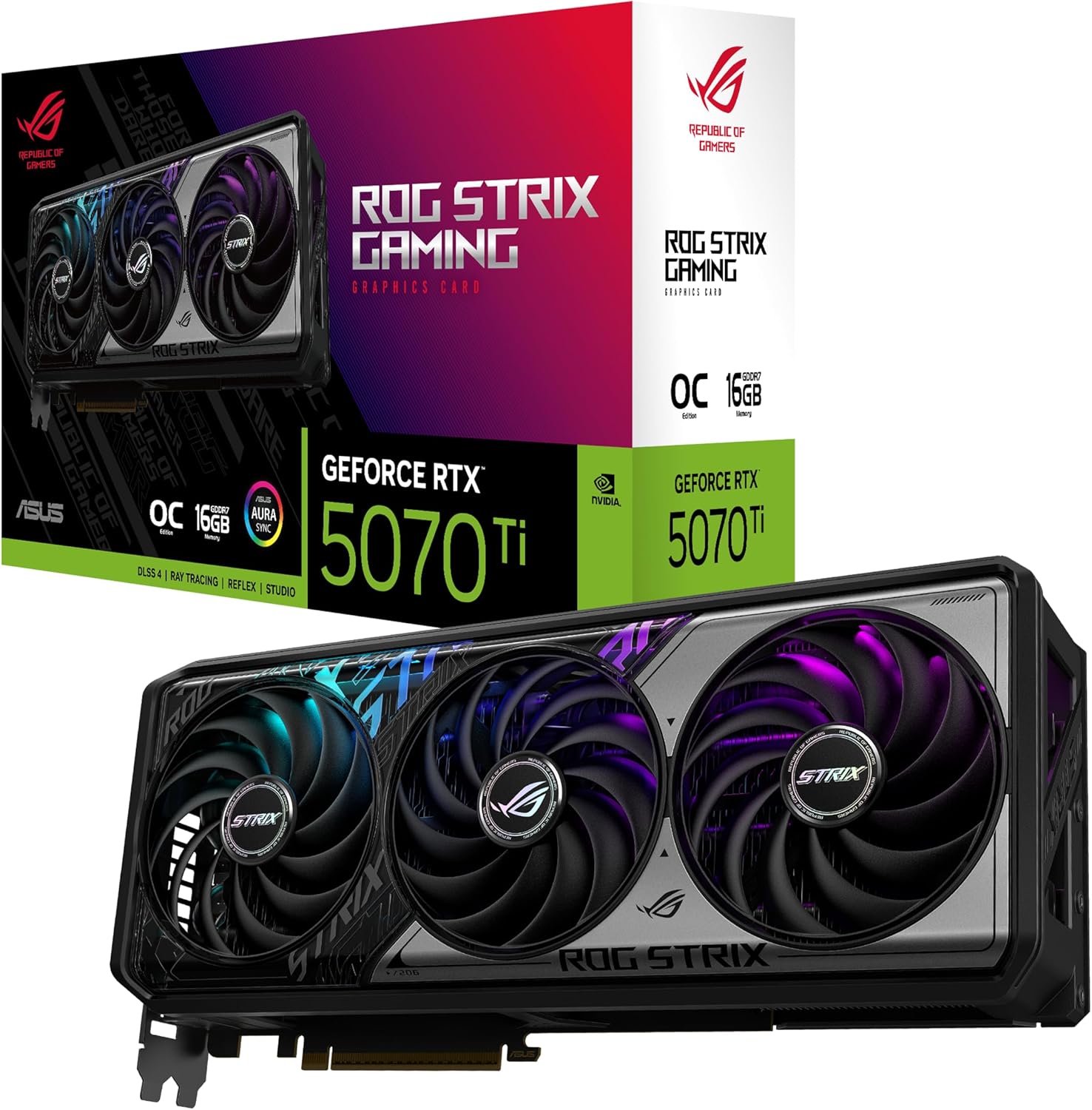 Amazon.com: ASUS 華碩 ROG Strix GeForce RTX 5070 Ti OC 版 16GB GDDR7 遊戲顯示卡 ...