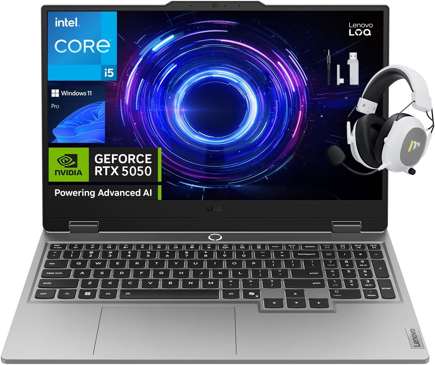 Amazon.com: Lenovo LOQ 15 Gaming Laptop, NVIDIA GeForce RTX 5050, 15.6 ...