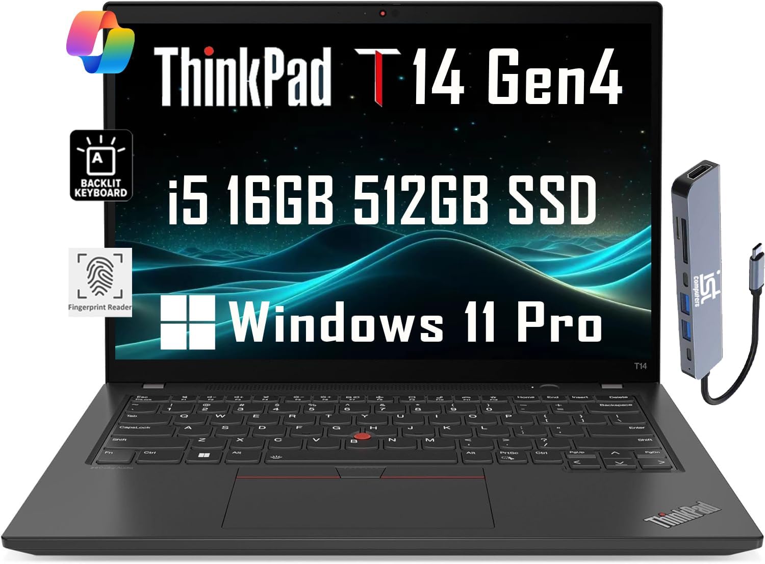 Amazon.com: Lenovo ThinkPad T14 Gen 4 Business Laptop (14" FHD+, Intel ...