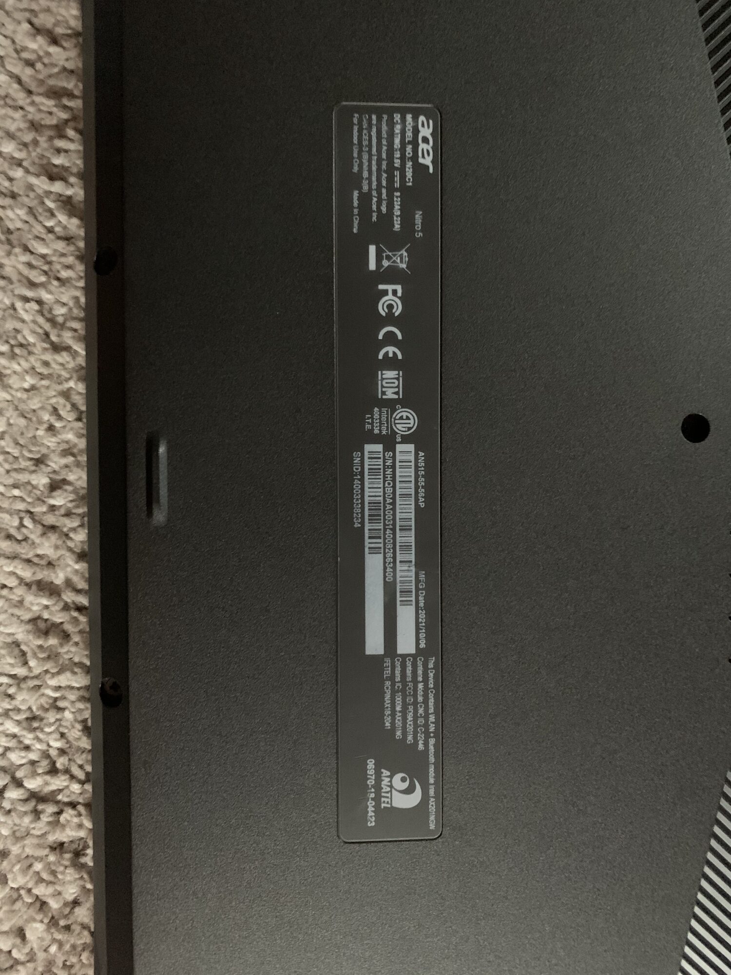 Laptop won't turn on in acer nitro 5 N20C1 - Acer Community