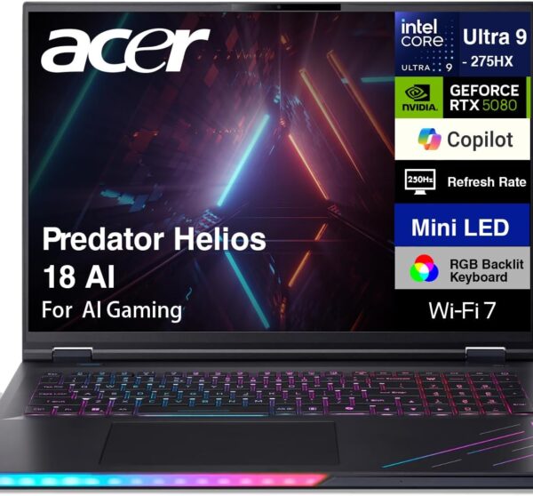Amazon.com: acer Predator Helios 18 AI Gaming Laptop 18" 250Hz 1000 ...