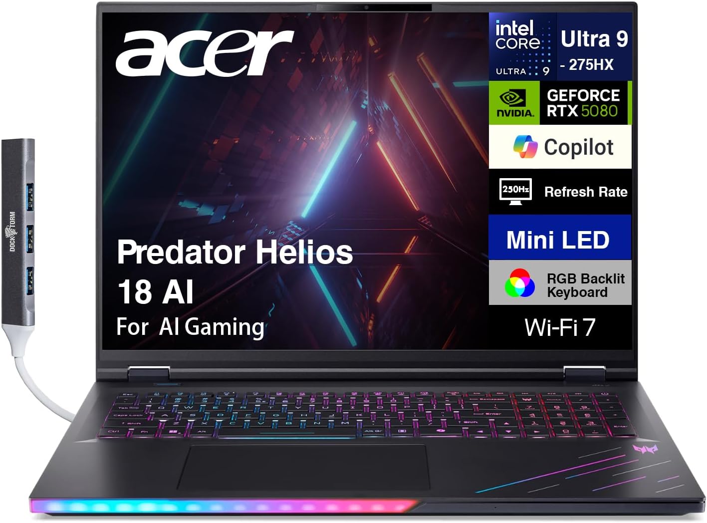 Amazon.com: acer Predator Helios 18 AI Gaming Laptop 18" 250Hz 1000 ...