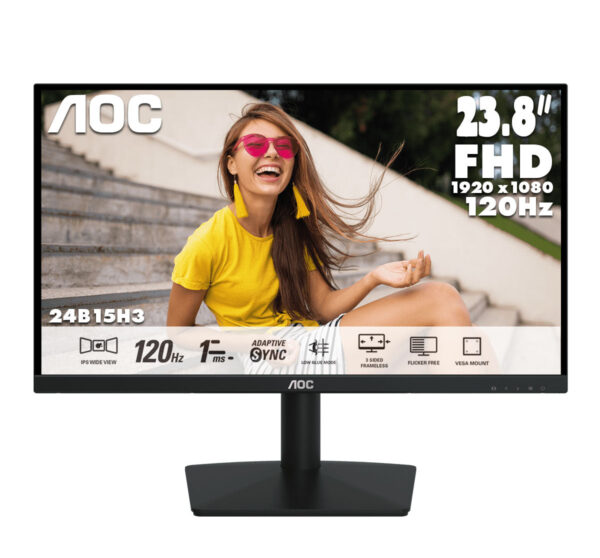 AOC 23.8" 全高清 IPS 120Hz 家用顯示器 24B15H3 - AOC Store Hong Kong