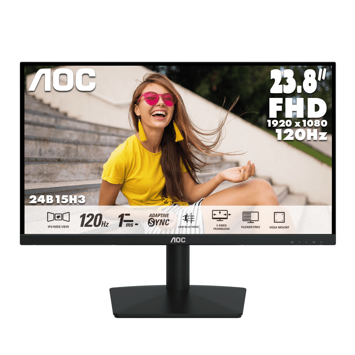 AOC 23.8" 全高清 IPS 120Hz 家用顯示器 24B15H3 - AOC Store Hong Kong